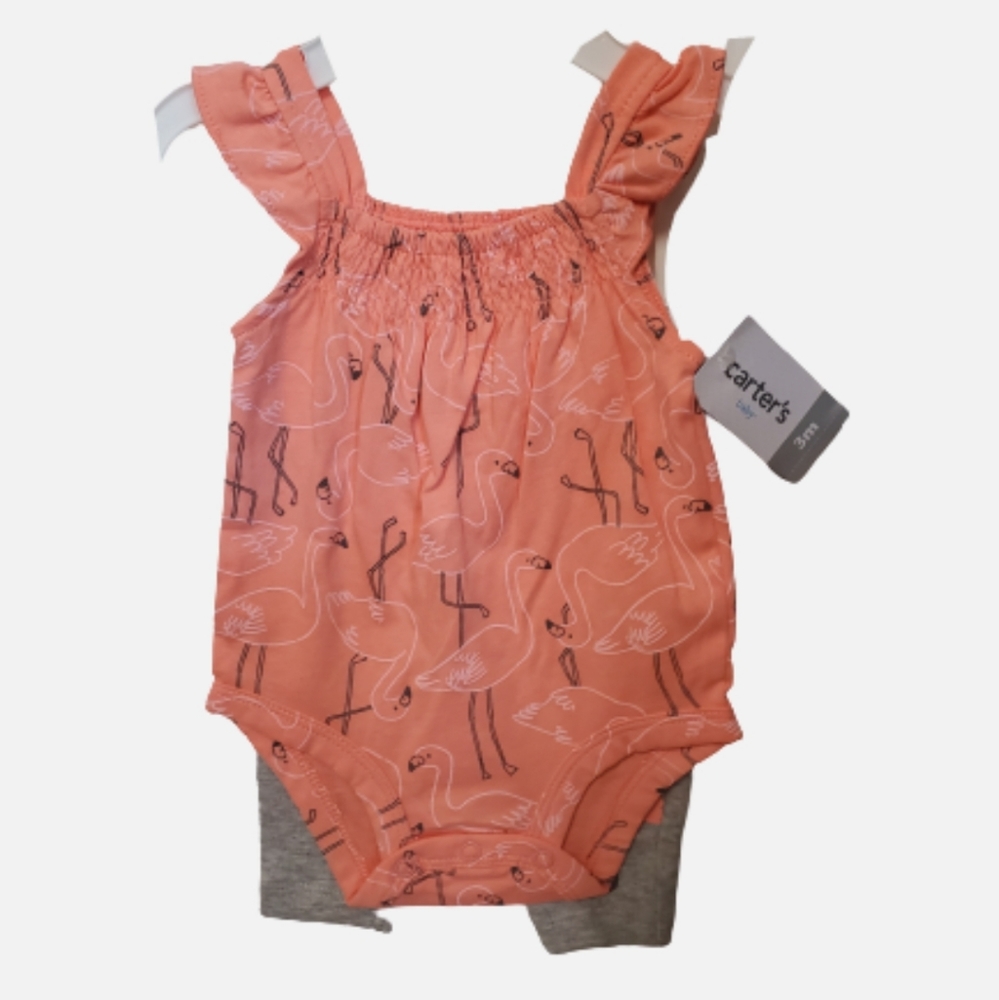 2-Piece Flamingo Bodysuit Pant Set